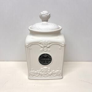 THL White Ceramic Sugar Canister
